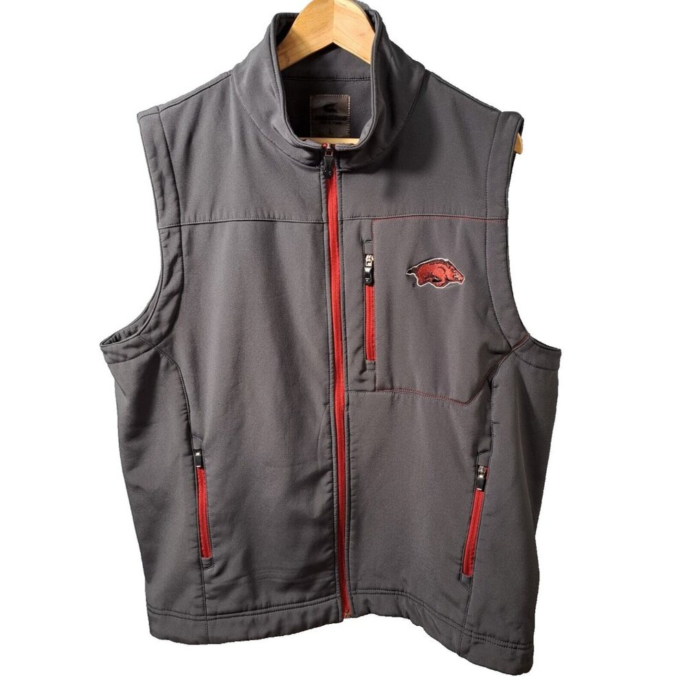 Colosseum Vest Arkansas Razorback Men L Full Zip Front SEC Hogs NCAA  Athlete